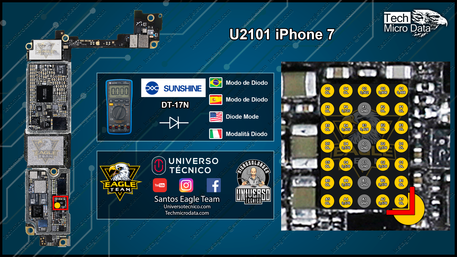 U2101 iPhone 7 Resistências – Tech Micro Data