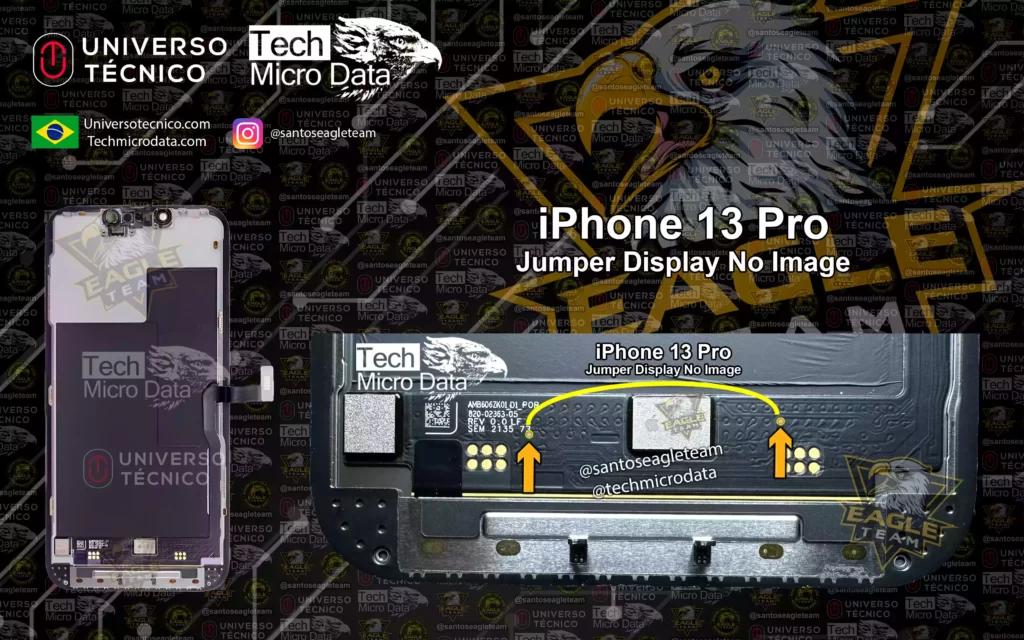 Jumpers Display IPhone 13 Pro Tela Branca verde Tech Micro Data